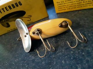 Early Wood 1939 - 40 First Generation Fred Arbogast Jitterbug Fishing Lure & Box 4