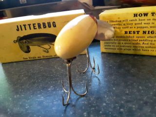 Early Wood 1939 - 40 First Generation Fred Arbogast Jitterbug Fishing Lure & Box 5