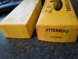 Early Wood 1939 - 40 First Generation Fred Arbogast Jitterbug Fishing Lure & Box 8