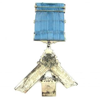 Vintage 1932 Sterling Silver Enamel Masonic Past Master Medal Lodge 646 w/ Case 3