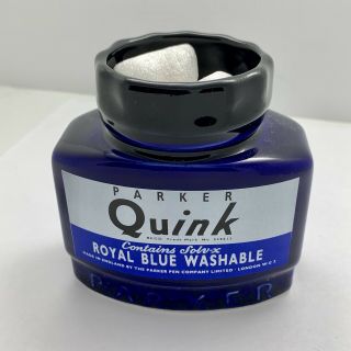 Vintage Ceramic Parker Quink Ink Bottle Display Ad Blue