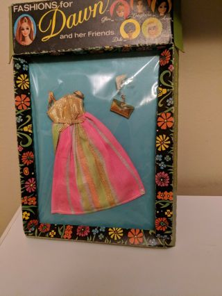 Rare MOC MIB Vintage Topper Dawn Doll Cloak and Swagger Gown Striped Splendor 4