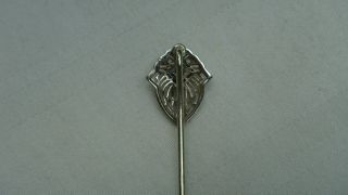 GORGEOUS ART DECO 14K WHITE GOLD FILIGREE DIAMOND PIN STICK PIN - B 3