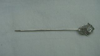 GORGEOUS ART DECO 14K WHITE GOLD FILIGREE DIAMOND PIN STICK PIN - B 4