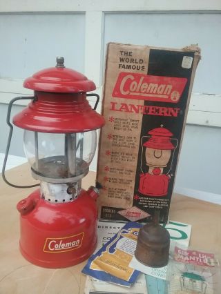 1958 Coleman 200a195 Lantern - Papers - Copper Funnel - Macy 
