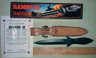 Vintage 1988 United Gil Hibben Rambo Iii Dagger,  Sheath,  Box,  &