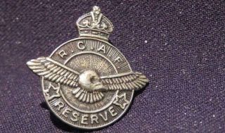 Rcaf Reserve Royal Canadian Air Force Wwii Era Silver Breadner Button Hole Pin