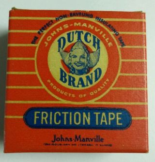 Vintage " Dutch Brand " 1 Friction Tape " Keep A Roll Handy "
