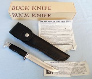 Vintage 1970s Buck 105 Hunting Knife 440c Plus Brochure Nos - El Cajon,  Ca.  Usa