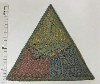 Greenback Ww2 1st Armored Division Patch Us Army Cut Edge Od Border
