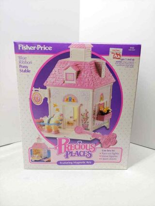 Vintage Fisher Price Precious Places Blue Ribbon Pony Stable 5152