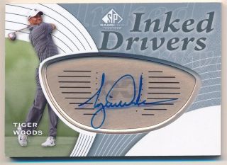 Tiger Woods 2012 Sp Game Inked Drivers Blue Ink Autograph Sp Auto Rare $600