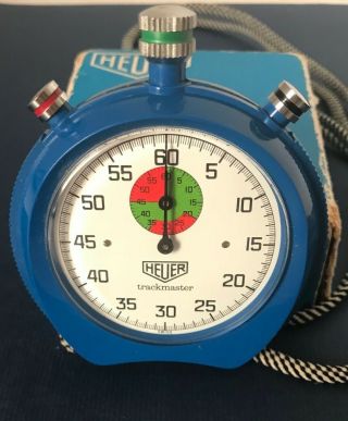 Heuer Vintage Blue Trackmaster Stopwatch Box