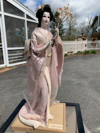 Vintage Japanese Snow Princess Geisha Doll W/ Display Case