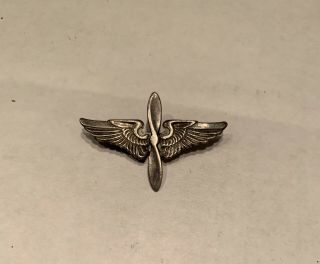 Vintage Wwii Us Army Pilot Wing Sweetheart Pin Sterling 1.  5 " Propeller