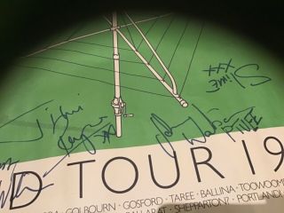 Vintage Australian Crawl concert tour poster 1985 signed James Reyne & band 3