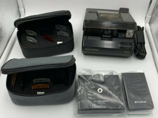 Rare Vintage Polaroid Spectra Onyx Instant Camera Special Edition Clear Bundle