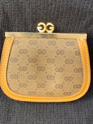 VINTAGE GUCCI GG MONOGRAM GG KISS LOCK CLOSURE COIN PURSE WALLET 4