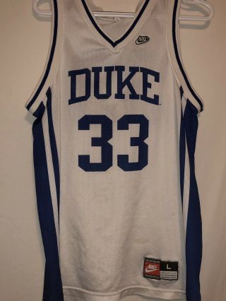 Vintage Youth 90’s Nike Grant Hill Duke Home White Basketball Jersey 33 Size L