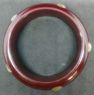 Reddish Brown Bakelite Bracelet With Rhinestones 8