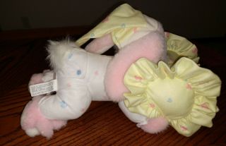 RARE Vintage House Of Lloyd Pajama Pink Bunny RockaBye Baby plush crib music toy 3