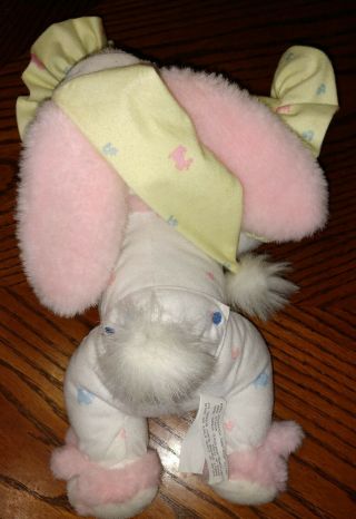 RARE Vintage House Of Lloyd Pajama Pink Bunny RockaBye Baby plush crib music toy 4