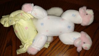 RARE Vintage House Of Lloyd Pajama Pink Bunny RockaBye Baby plush crib music toy 5
