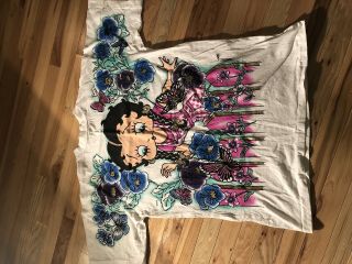 Usa Made Vintage 90s Betty Boop All Over Print T Shirt Bloom