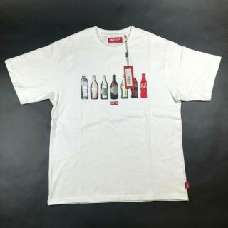 Kith Coca Cola Coke Mens L Graphic Tee T Shirt Vintage Bottles Red White Nwt