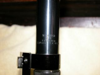 Vintage Weaver K4 4X Rifle Scope w/Stith Mounts Pre - 64 Winchester Model 70 10