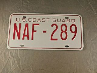Vintage U.  S.  Coast Guard License Plate Naf - 289