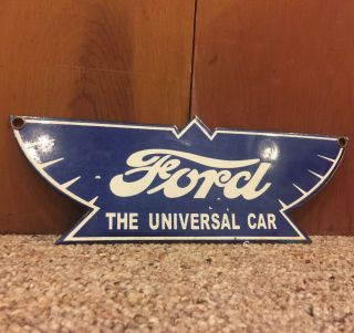 Vintage Ford The Universal Car Sales And Service Porcelain Advertising Sign