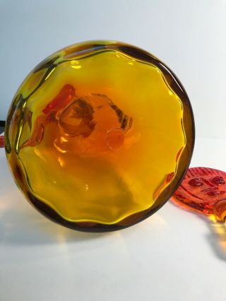 Vintage Blenko Glass Tangerine Lady Decanter 6525 Designed Joel Myers 4