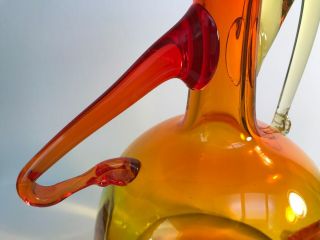 Vintage Blenko Glass Tangerine Lady Decanter 6525 Designed Joel Myers 6