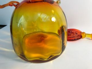 Vintage Blenko Glass Tangerine Lady Decanter 6525 Designed Joel Myers 9