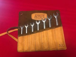 Vintage 7 Pc Proto Professional 1200h - 500 Comb Wrench Set 2447 W/leather Pouch