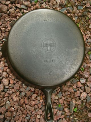 Vintage Fully Restored 10 Griswold Small Logo Cast Iron Skillet Pn.  716 E