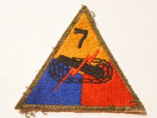 A Ww 2 U S Army 7th Armored Division Cut Edge Snow Back Patch