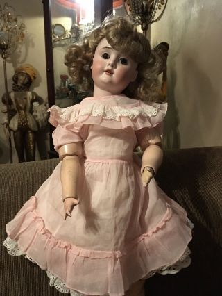 Huge 26” Exceptional Antique German Bisque Head Doll