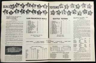 San Francisco Seals Seattle Totems WHL Playoffs 1962 - 63 Hockey Program VTG RARE 2