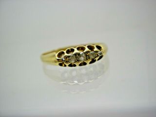 Edwardian 18ct Gold Rose Cut Diamond 5 Stone Ring Size N