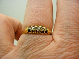 Edwardian 18ct Gold Rose Cut Diamond 5 Stone Ring size N 5