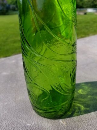 Vintage Pink Ripple Wine Bottle,  Sculpted Glass,  Label & Cap Intact,  10 
