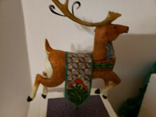 Jim Shore Christmas Sleigh/4 Reindeer Set/ Delivering Joy - RARE 2
