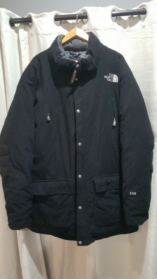 Vintage The North Face 550 Down Insulated Winter Jacket Size Mens 3xl Black Wool