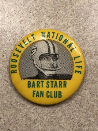 Rare Vintage Bart Starr Fan Club Green Bay Packers Football Pin Pinback Button