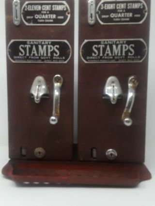 Vintage Dual Schermack Stamp Vending Machine Double Mount Model P 1960s