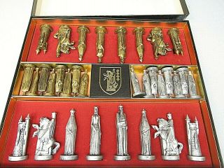 Vintage 1962 Conqueror Goth Chess Set Peter Ganine Made In Usa