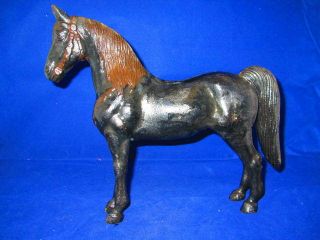 Vintage Antique Cast Iron Painted Pa Horse - 10.  75 X 9.  75 Inches - 5.  3 Pounds