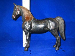 Vintage Antique Cast Iron Painted PA Horse - 10.  75 x 9.  75 Inches - 5.  3 Pounds 6